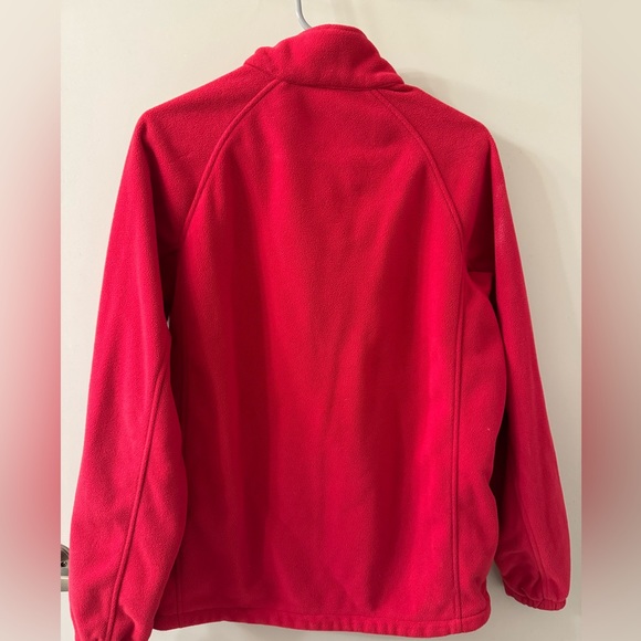 Lands End Bright Red Zip Up Jacket. Size M. Very warm. Only worn a few times. - Picture 3 of 4